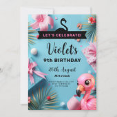 Flamingo Fiesta Tropische Verjaardag Kaart (Voorkant)