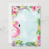Flamingo First Birthday Summer Uitnodiging (Achterkant)
