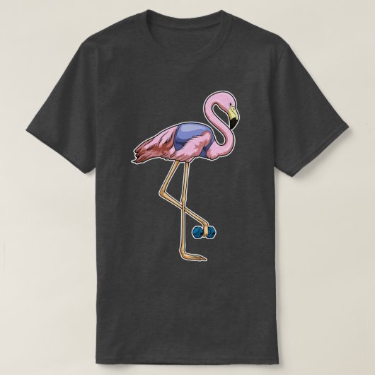 Flamingo Fitness Dumbbell T-shirt (Design voorkant)