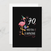 Flamingo Flamazing 70th Birthday Decorations Suppl Kaart (Voorkant / Achterkant)