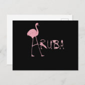 Flamingo | Flaming Aruba Lovers Uitnodiging Briefkaart (Voorkant / Achterkant)