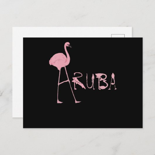 Flamingo | Flaming Aruba Lovers Uitnodiging Briefkaart (Voorkant / Achterkant)