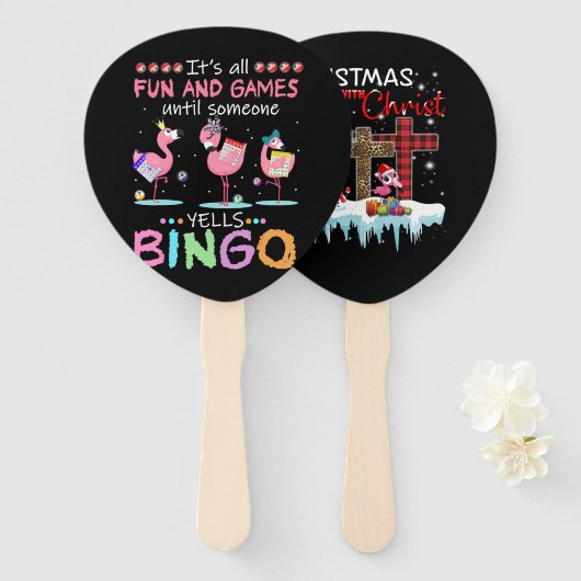 Flamingo | Flaming Bingo Funny Handwaaier (Voorkant en achterkant)