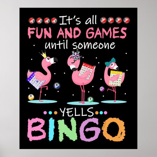 Flamingo | Flaming Bingo Funny Poster (Voorkant)