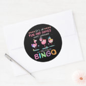 Flamingo | Flaming Bingo Funny Ronde Sticker (Envelop)