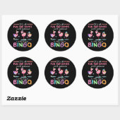 Flamingo | Flaming Bingo Funny Ronde Sticker (Vel)