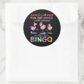 Flamingo | Flaming Bingo Funny Ronde Sticker (Tas)