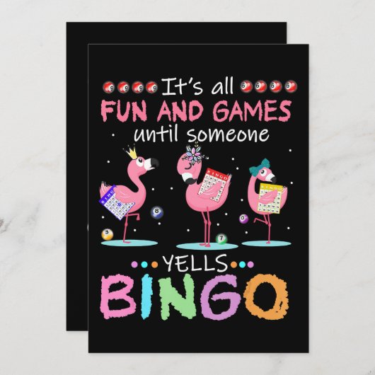 Flamingo | Flaming Bingo Funny Save The Date (Voorkant / Achterkant)