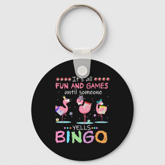 Flamingo | Flaming Bingo Funny Sleutelhanger (Voorkant)