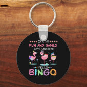Flamingo | Flaming Bingo Funny Sleutelhanger (Voorkant)