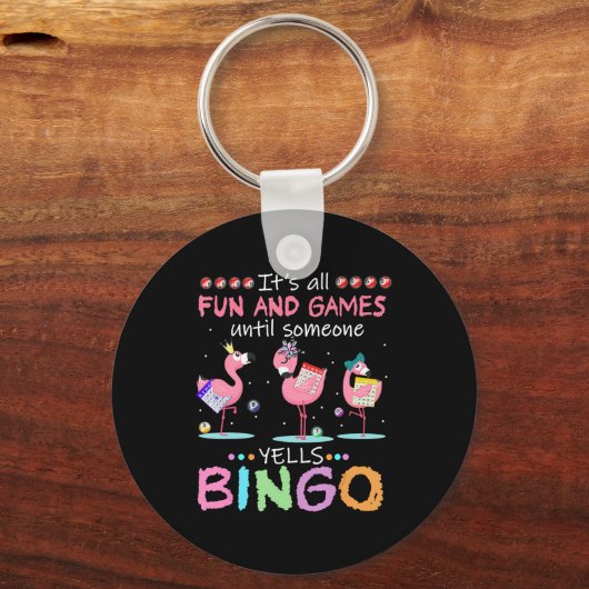 Flamingo | Flaming Bingo Funny Sleutelhanger (Voorkant)