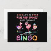 Flamingo | Flaming Bingo Funny Uitnodiging Briefkaart (Voorkant / Achterkant)