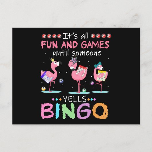 Flamingo | Flaming Bingo Funny Uitnodiging Briefkaart (Voorkant)