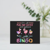 Flamingo | Flaming Bingo Funny Uitnodiging Briefkaart (Staand voorkant)
