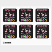 Flamingo | Flaming Bingo Funny Vierkante Sticker (Vel)