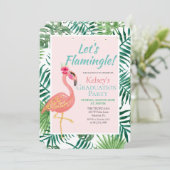 Flamingo Flamingle Afsluitfeest Uitnodiging (Staand voorkant)