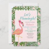 Flamingo Flamingle Afstudeerfeest Uitnodiging (Voorkant)