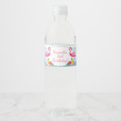 Flamingo Flamingle Feest Waterfleslabels Waterfles Etiket (Voorkant)