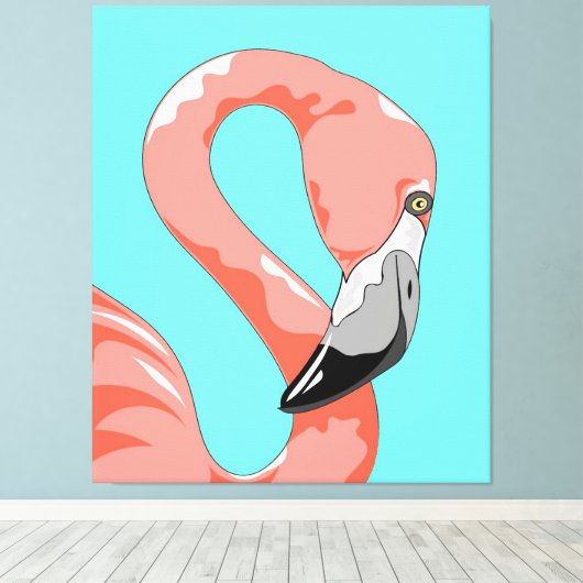 Flamingo | Flamingo Bird Print Kunst Gift Lovers (Insitu (Houten vloer))