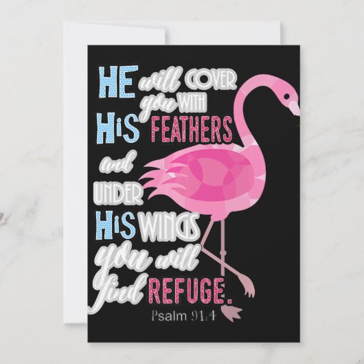 Flamingo | Flamingo Christelijk Psalm 91 Bijbelver Feestdagenkaart (Voorkant)