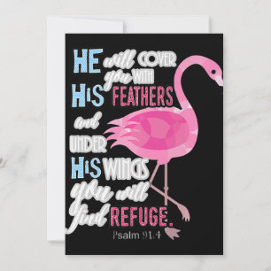 Flamingo   Flamingo Christelijk Psalm 91 Bijbelver Feestdagenkaart