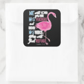 Flamingo | Flamingo Christelijk Psalm 91 Bijbelver Vierkante Sticker (Tas)