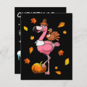 Flamingo | Flamingo Dankzegging Halloween Kaart (Voorkant / Achterkant)