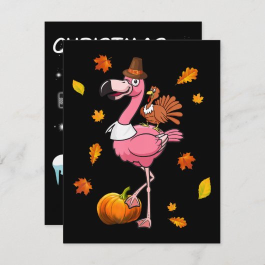 Flamingo | Flamingo Dankzegging Halloween Kaart (Voorkant / Achterkant)