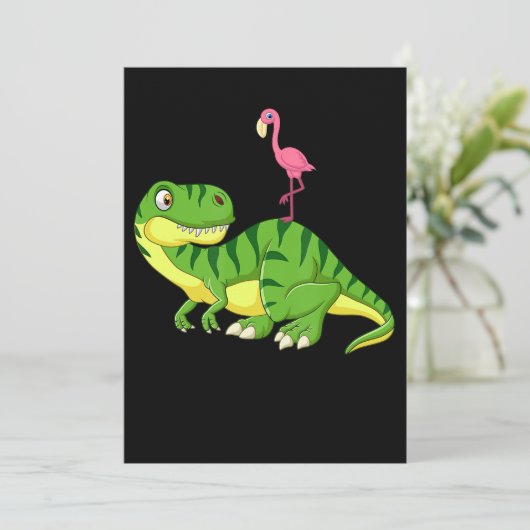 Flamingo | Flamingo Dinosaur Lovers Save The Date (Staand voorkant)