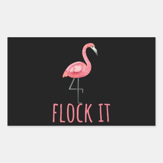 Flamingo | Flamingo - Flock It Rechthoekige Sticker (Voorkant)
