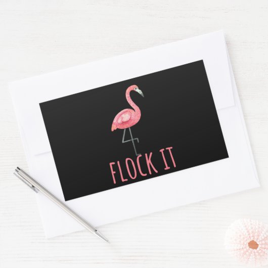 Flamingo | Flamingo - Flock It Rechthoekige Sticker (Envelop)