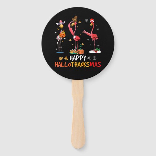 Flamingo | Flamingo Happy HalloDankzegging Handwaaier (Voorkant)