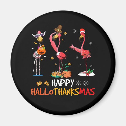 Flamingo | Flamingo Happy HalloDankzegging Magneet (Voorkant)