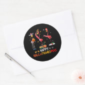 Flamingo | Flamingo Happy HalloDankzegging Ronde Sticker (Envelop)