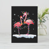 Flamingo | Flamingo Kerstboom Kerstman Hoed Kerstm Kaart (Staand voorkant)