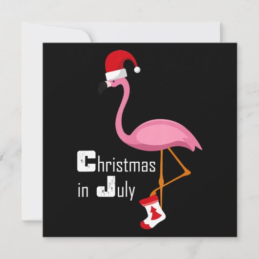 Flamingo | Flamingo kerstfeest in juli grappig fee Kaart (Voorkant)