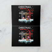 Flamingo | Flamingo Kerstmis in juli Grappig Feest Kaart (Binnen)