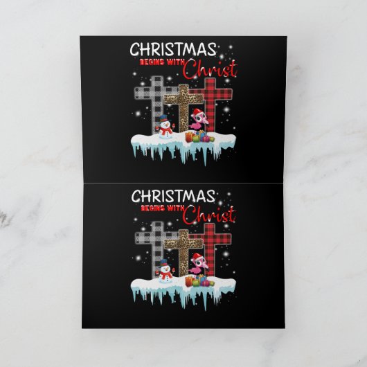 Flamingo | Flamingo Kerstmis in juli Grappig Feest Kaart (Binnen)