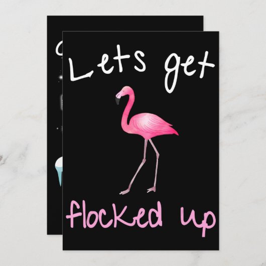 Flamingo | Flamingo - Laat me oplichten Feestdagenkaart (Voorkant / Achterkant)