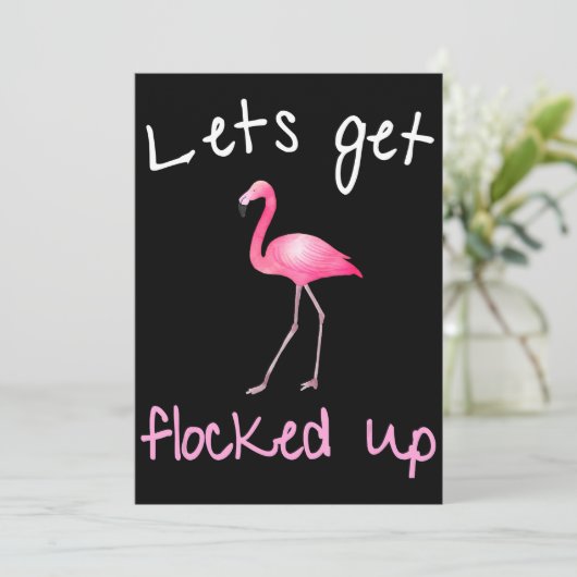 Flamingo | Flamingo - Laat me oplichten Feestdagenkaart (Staand voorkant)