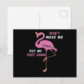 Flamingo | Flamingo met bril laat me niet stoppen Aankondigingskaart (Voorkant / Achterkant)