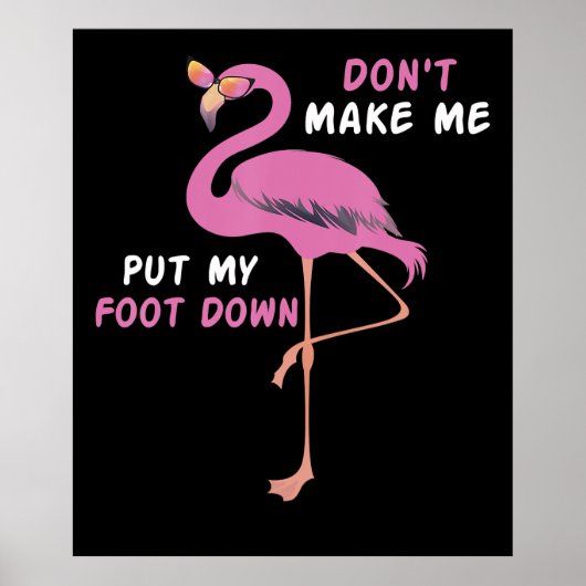 Flamingo | Flamingo met bril laat me niet stoppen Poster (Voorkant)