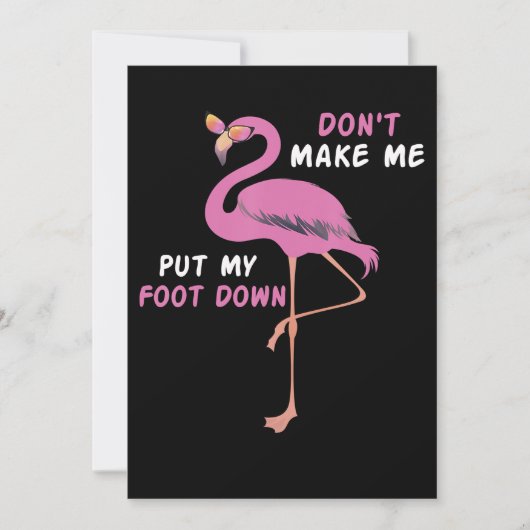 Flamingo | Flamingo met bril laat me niet stoppen Save The Date (Voorkant)