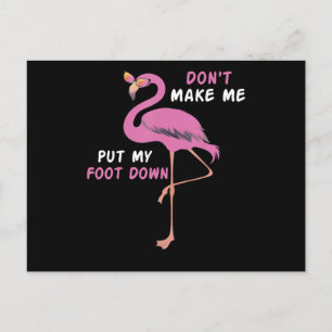 Flamingo   Flamingo met bril laat me niet stoppen Uitnodiging Briefkaart