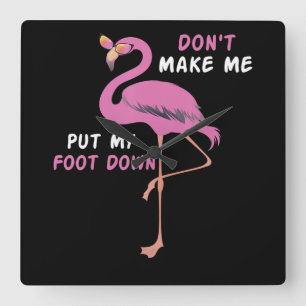 Flamingo Flamingo met bril laat me niet stoppen Vierkante Klok