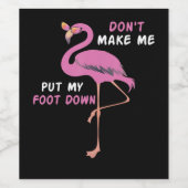 Flamingo | Flamingo met bril laat me niet stoppen Wijn Etiket (Enkel label)