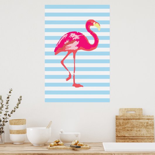 Flamingo, Flamingo poster, zomerposter Poster (Keuken)