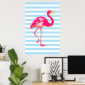 Flamingo, Flamingo poster, zomerposter Poster (Thuiskantoor)