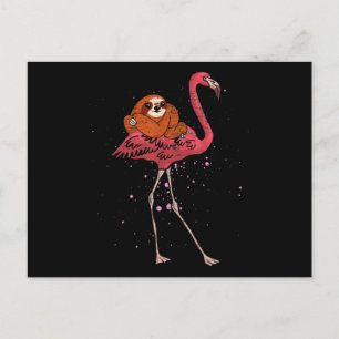 Flamingo  Flamingo Riding Sloth Dierenvriend Gifts Aankondigingskaart