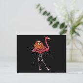 Flamingo |Flamingo Riding Sloth Dierenvriend Gifts Aankondigingskaart (Staand voorkant)